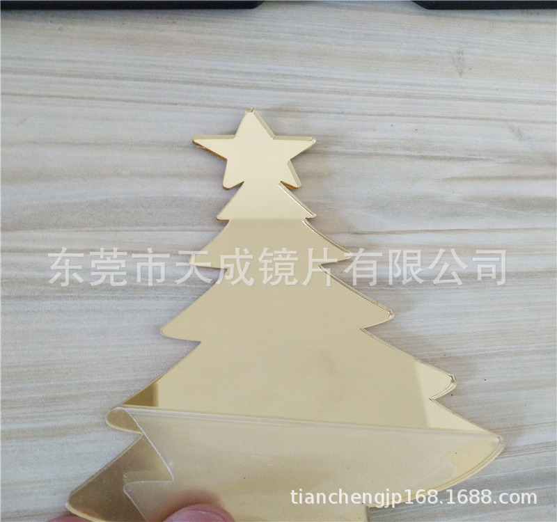 节庆用品圣诞节圣诞树镜面挂件吊饰雪花鹿镜圣诞树形挂件