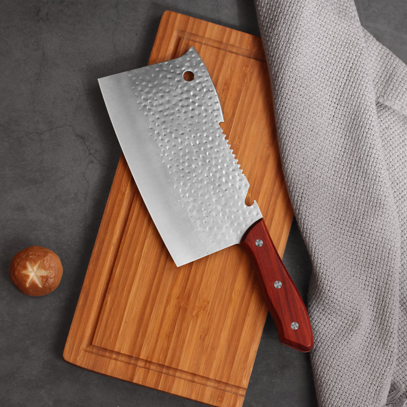 多用彩木不锈钢菜刀切片刀砍骨刀切菜刀斩切刀地摊展会斧头刀
