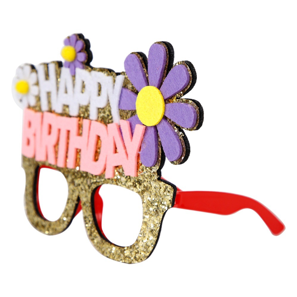 Gafas de cumpleaños para niños, marco de pastel de globo, fiesta de cumpleaños, decoración de fiesta, accesorios fotográficos, sombrero de cumpleaños, marco de gafas