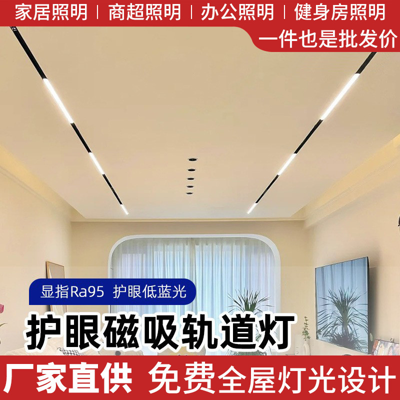 メーカー卸売り磁気吸引軌道灯組み込み式明装家庭用客間天猫知能磁気吸引灯無主灯|undefined