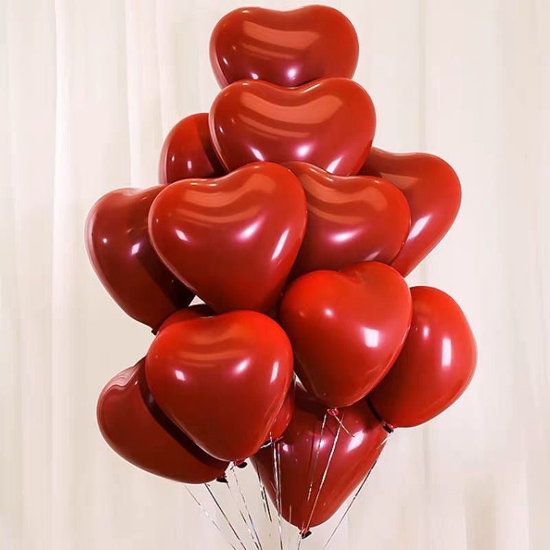 Wedding wedding room thickened heart-shaped pomegranate red balloon…