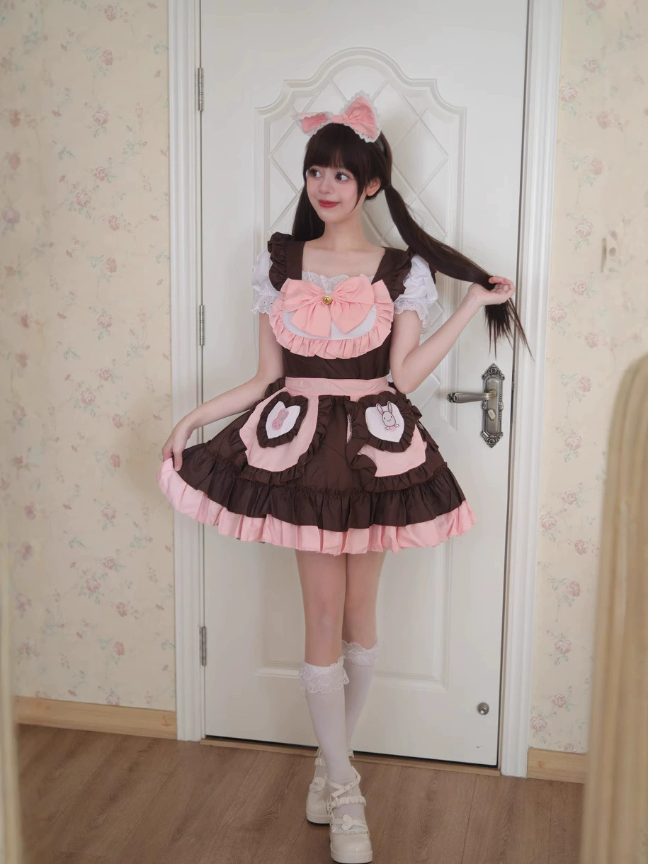 Новый bunny мягкое Мэнг няня платье милое двухмерной девушке лолита няня платье косплей