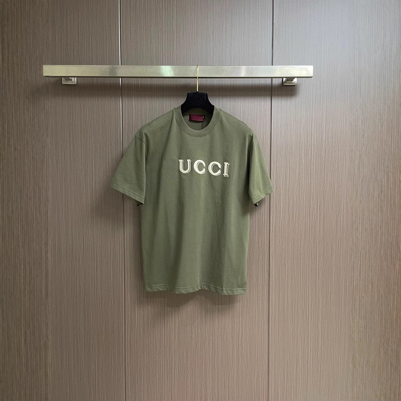 2026 New Forest Green Embroidered Round Neck Short-Sleeve T-Shirt Gg High-End Private Domain Micro-Business Group Agent Direct Source of Supply