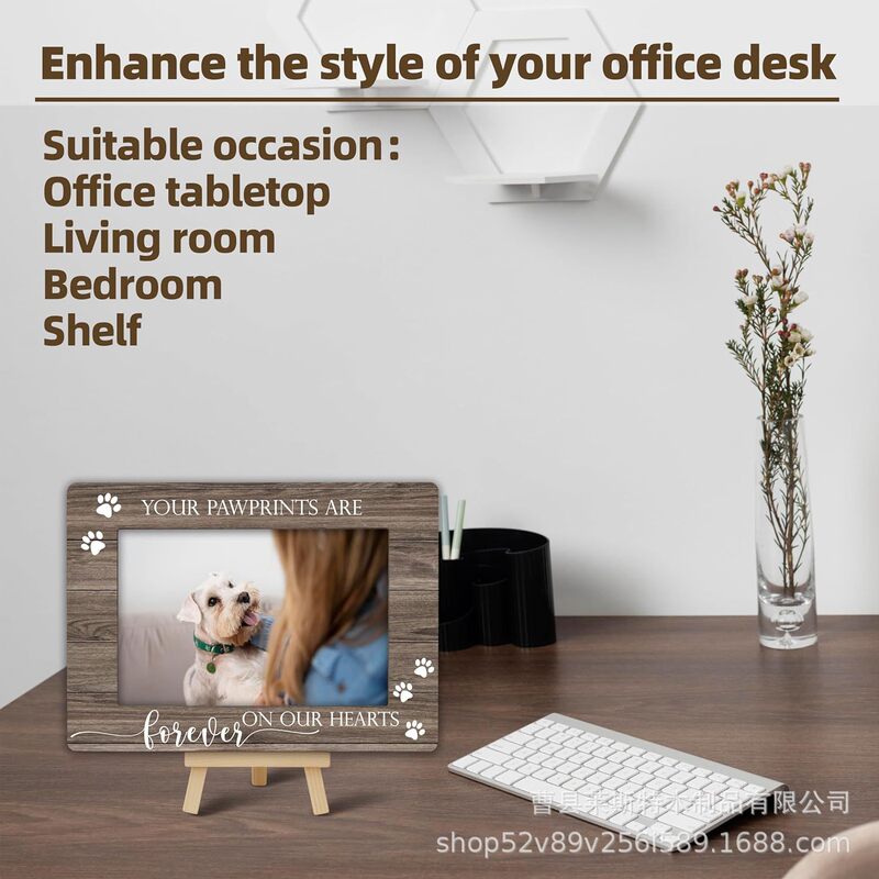 Cross-border wooden pet photo frame horizontal and vertical dual-purpose cat dog growth commemorative photo frame setting table diy picture frame photo rack