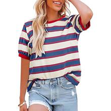 B 30048 Spliced stripe loose shirt ƴ�����ƿ��ɳ����羳