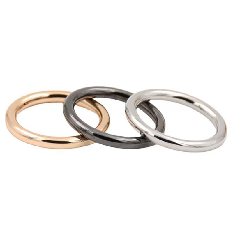 Zinc Alloy Round Ring Buckle for Bag Decoration, O-Shaped Ring Buckle, O-Shaped Coil, In-Stock Metal Accessories, Circular Connecting Buckle