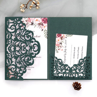 Cross-border Wedding Baptism Laser Invitation Wedding Hollow European Invitation Holiday Greeting Card Shenzhen Factory