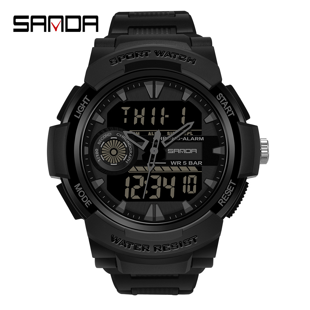 SANDA 6002 nuevo movimiento dual multifuncional reloj despertador de estudiante masculino y femenino calendario semanal reloj luminoso ZTE