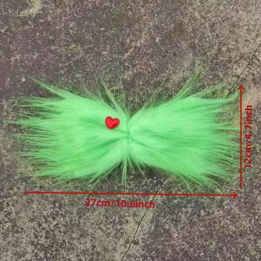 Grinch Handschuesch gréng Grinch Stola Chrëschtdag Halloween Party Elf gréng Hoereg Monster Kappbedeckung Mask_voghion.com