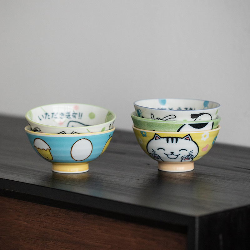 Japanese import cute children's cartoon ceramic tableware with…
