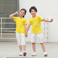 六一兒童節T恤班服t圓領廣告衫短袖幼兒園文化衫單色手繪兒童T恤