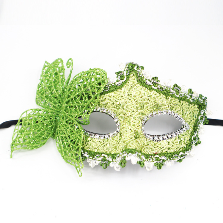 Nuevo Halloween transfronterizo baile de máscaras carnaval negro pintado hombre pareja pintada máscara de mitad de cara de alta calidad