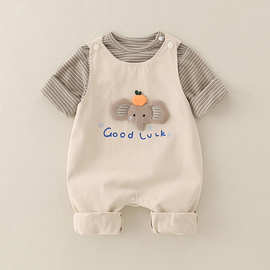 2025秋季新款a类棉童套装婴幼儿童装男宝宝卡通小童儿童衣服爬服