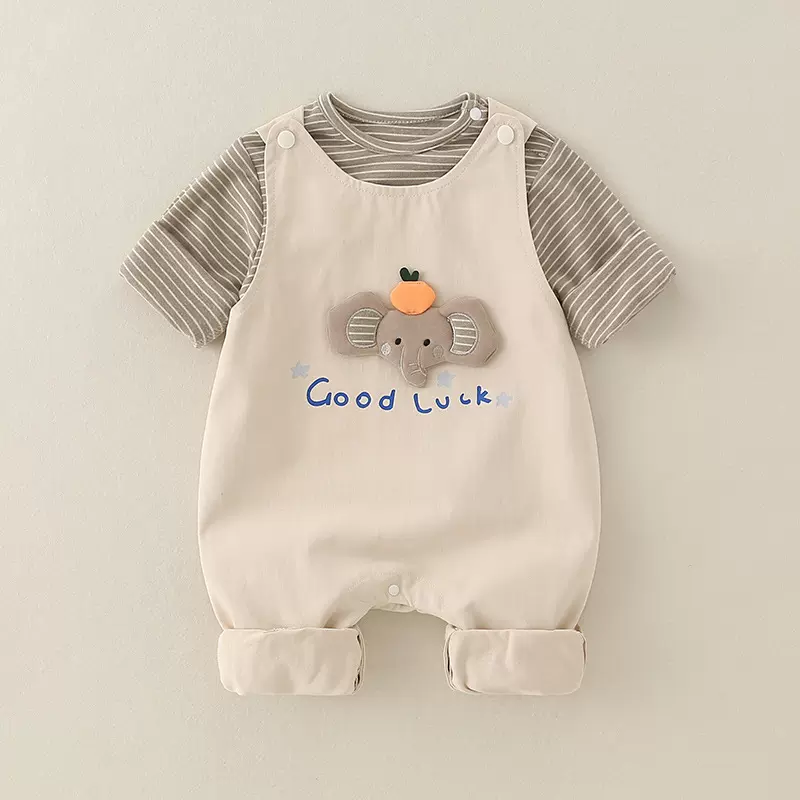 2025秋季新款a类棉童套装婴幼儿童装男宝宝卡通小童儿童衣服爬服