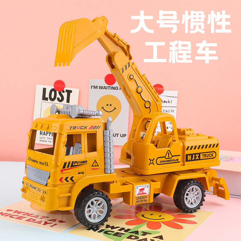 Large Children's Fun Simulation Inertia Engineering Vehicle Excavator Crane Mixer Truck Transporter Boy Toys Wholesale