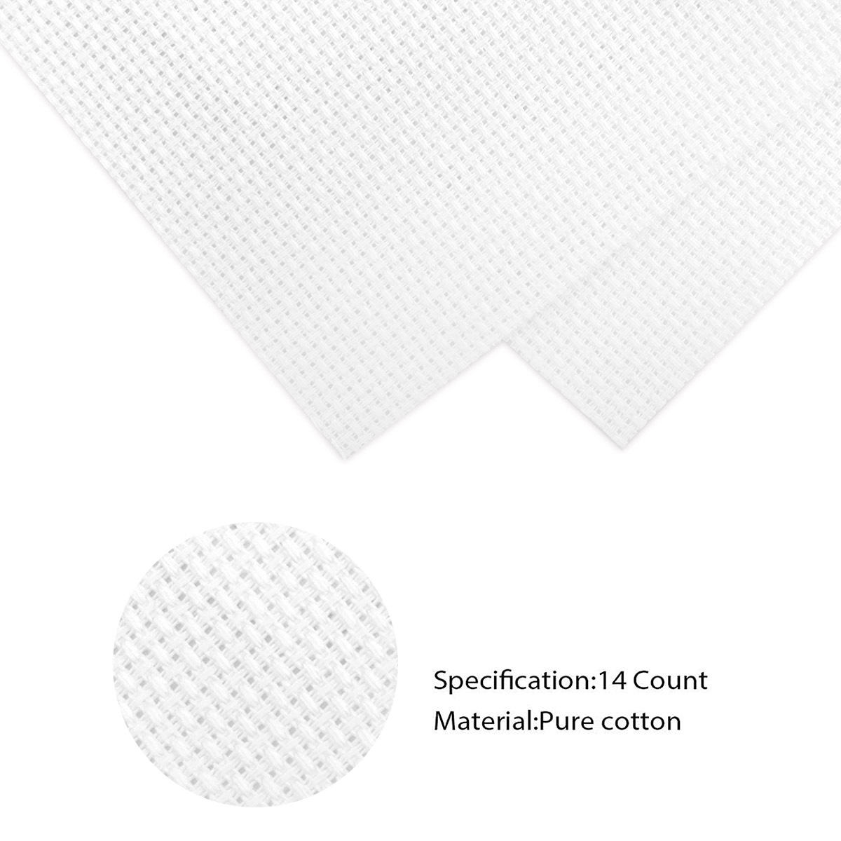 14CT nueva tela de bordado de algodón de punto de cruz de especificaciones pequeñas, bordado hecho a mano opcional multicolor, comercio exterior, cabello liso transfronterizo