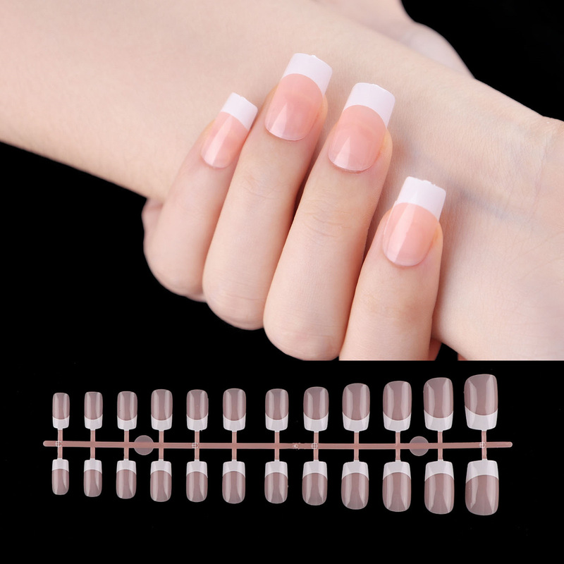 24 Pieces of European and American Cross-Border French-Style Wearable Nail Tips, Bare Strips, Oval Water Drop Fake Nails, Manicure Nail Tips, Fingernails and Toenails 24 Pieces of European and American Cross-Border French-Style Wearable Nail Tips, Bare Strips, Oval Water Drop Fake Nails, Manicure Nail Tips, Fingernails and Toenails