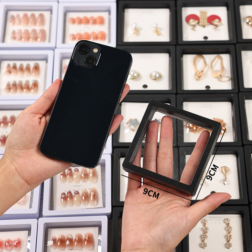 PE film suspended jewelry box bracelet earring hair accessory storage box transparent dustproof display box nail art storage magic