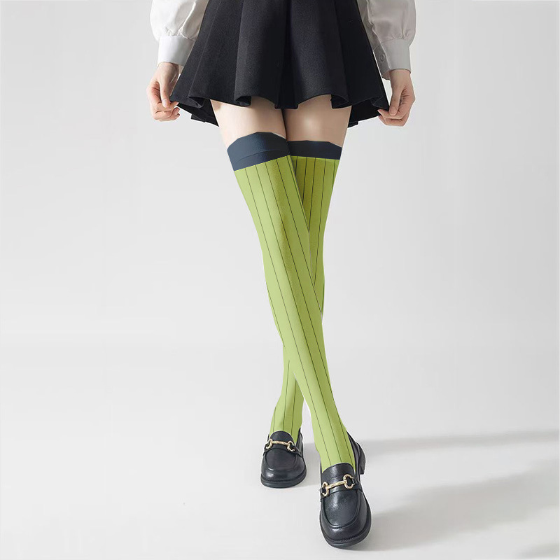 Printed Long Tube Green Stripe Comic-Con Dress Dress Wear cosplay Over-the-Knee Stockings Silk Stockings Dress Ganlu Temple