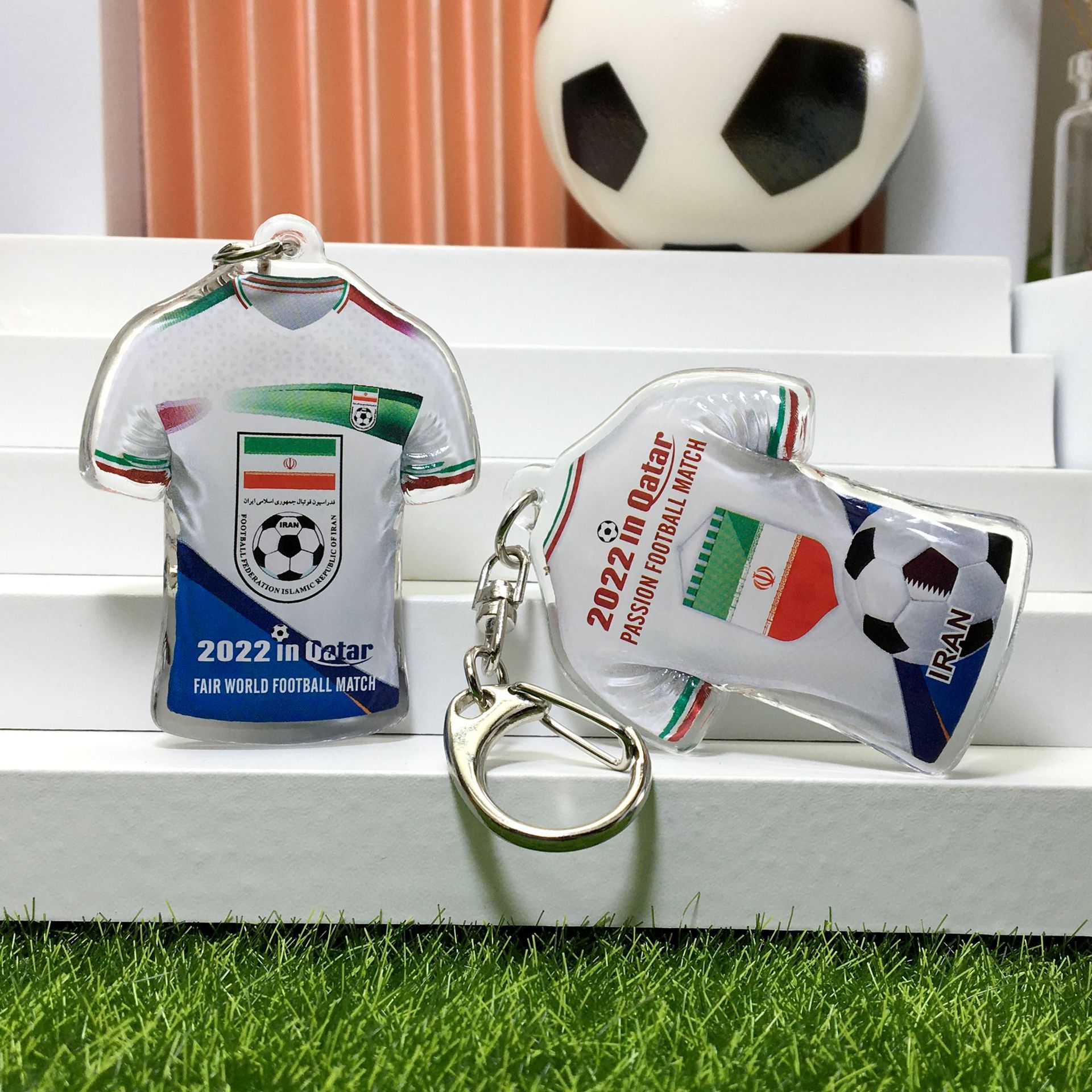 伊朗队-队徽+旗帜+足球