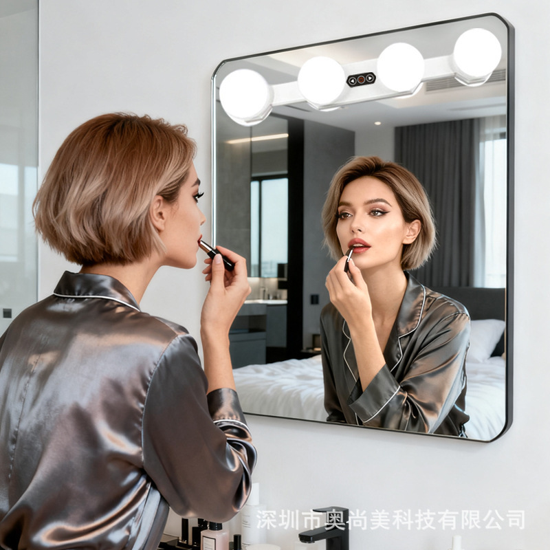 Led Mirror Headlight Bathroom Vanity Fill Light Makeup Light Suction Cup Beauty Light Live Fill Light Makeup Mirror Light Bulb