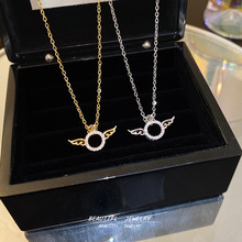 韩版轻奢小天使钛钢项链女款百搭高级感吊坠锁骨链气质颈链配饰品