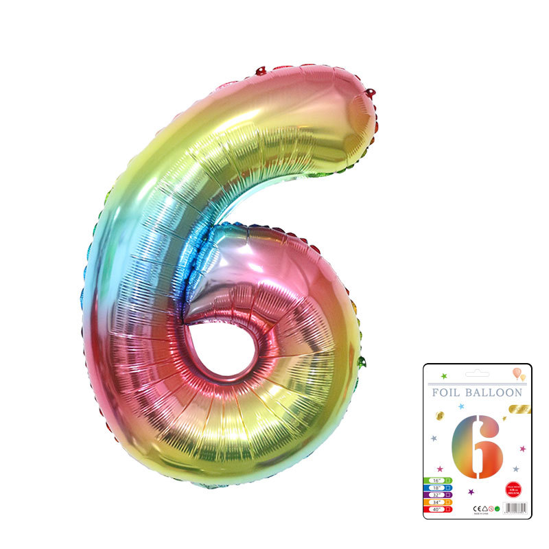 Globo digital de 32 pulgadas, embalaje de tarjeta de papel independiente, versión estadounidense, película de aluminio delgada, embalaje fino, papel de aluminio, globo de cumpleaños