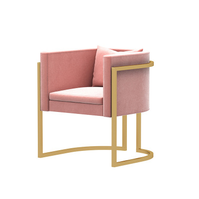 Sofá de hierro forjado nórdico lujoso asiento de tarjeta roja red salón de belleza silla de recepción casual moderna simple combinación de sofá mesa de té