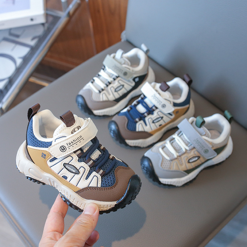 Boys' Shoes 2025 Outdoor Spring & Fall Kidsren's Sports Shoes Breathable Boys' Dad Shoes Small and Medium-Sized Kidsren's Mesh Shoes Non-Slip