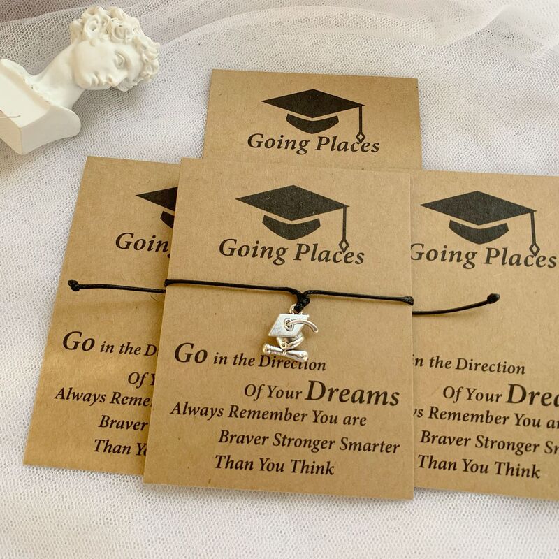 Amazon New Graduation Season Bracelet Creative Card Envelope Packaging Simple Graduation Hat Alloy Woven Bracelet