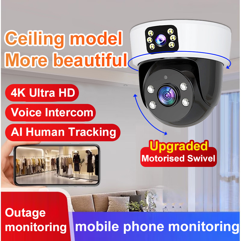 Cross-Border 4g Wireless Smart Surveillance Camera with Two-Way Intercom, 1080Pai Humanoid Tracking, Dual Lens