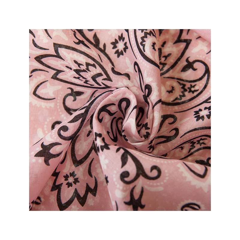 Lenço quadrado retro paisley em algodão para mulher leve_voghion.com