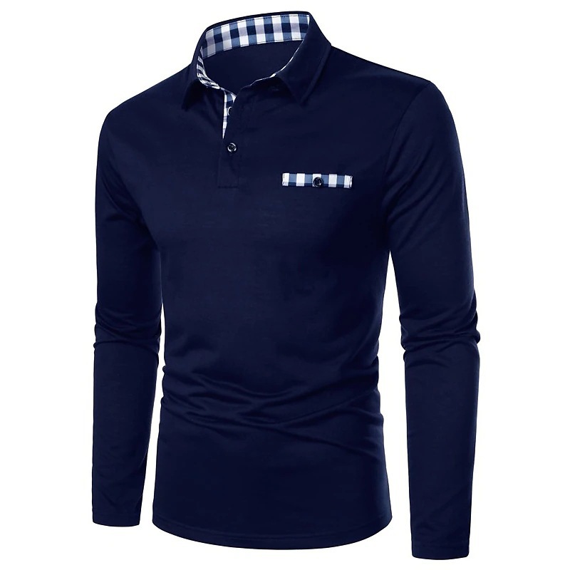 Polo sportivo da uomo con collo a zip per stile autunnale_voghion.com