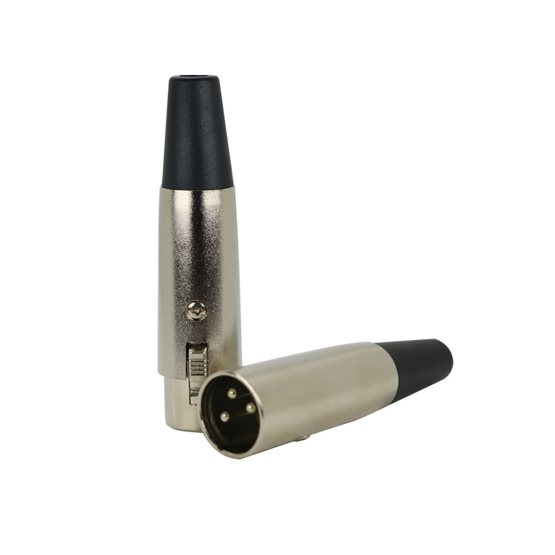 卡侬公母头3芯3针卡农3P麦克风音频插头卡龙头话筒接头