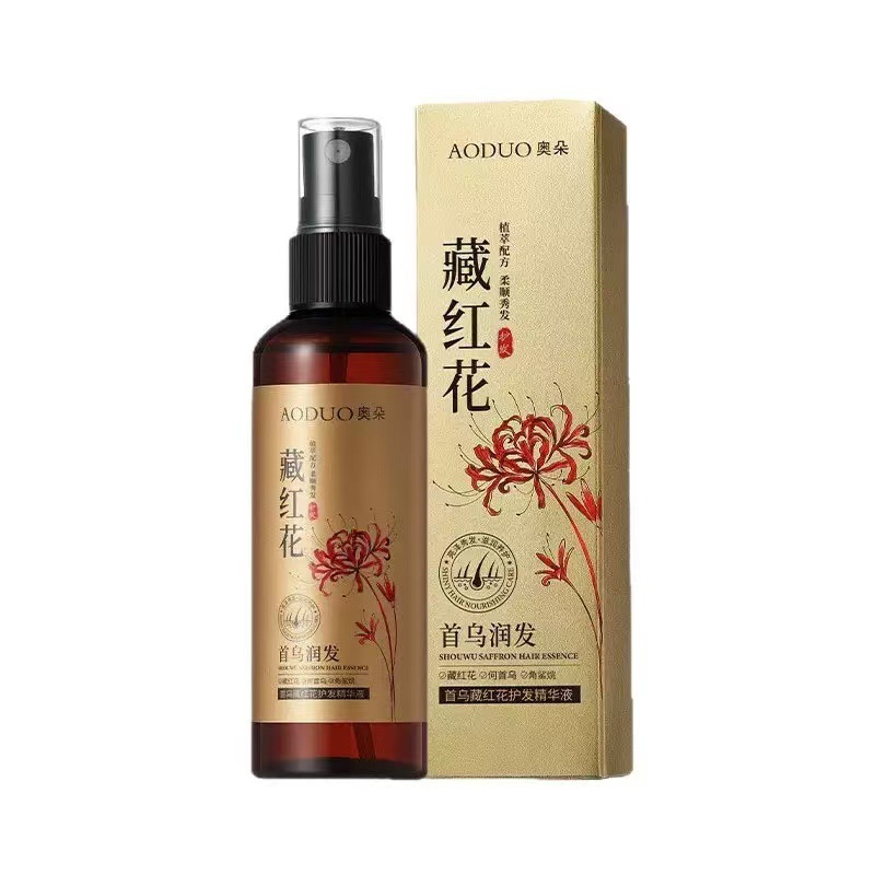 Esencia para el cuidado del cabello Ao Duo Shouwu Azafrán Suaviza e hidrata el cuero cabelludo Aceite esencial para el cuidado del cabello a base de hierbas Ventas directas de fábrica