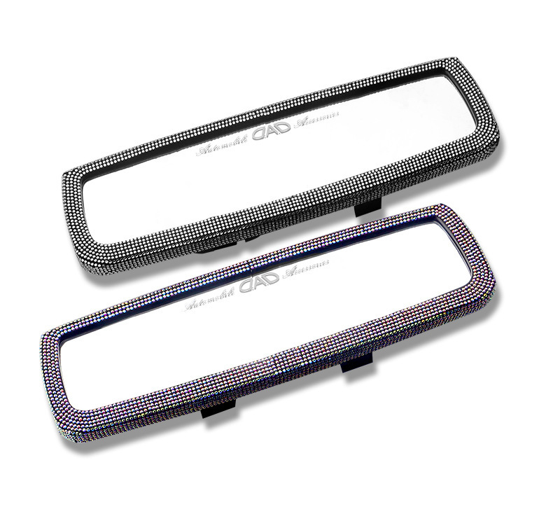 Car Rearview Mirror Decorative Cover, Cute Korean Diamond-Encrusted Car Supplies Mirror Cover, Car Reversing Mirror Decoration Collection