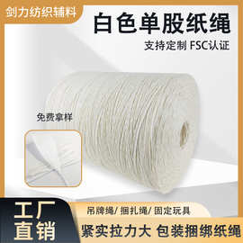 白色纸绳礼品袋手提绳礼盒捆扎吊牌专用纸绳定制玩具固定单股纸绳
