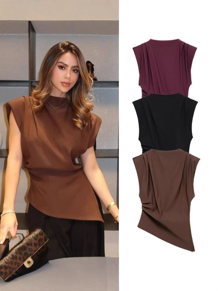 spring fashionable asymmetrical shoulder pads