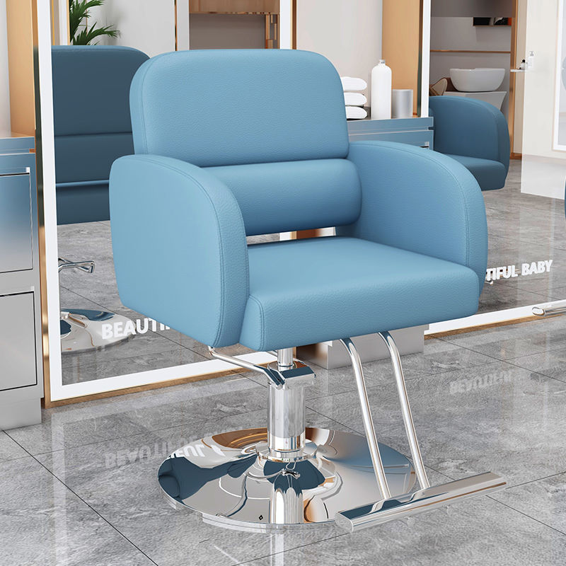 La nueva silla de peluquería simple e innovadora, la silla de peluquería teñida en permanente se puede levantar y levantar, la silla de peluquería giratoria, la silla de corte para el cabello