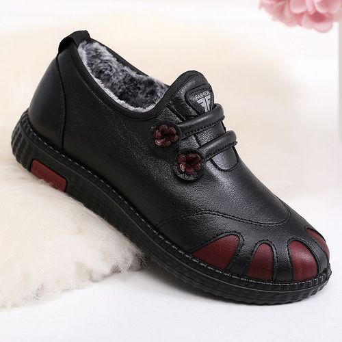 New winter women's cotton shoes for middle-aged and elderly mothers, one-legged snow boots, thickened with velvet, warm, comfortable and non-slip