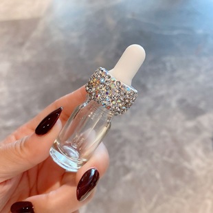 Luxury Diamond-encrusted Glass Dropper Bottle High-value Portable Multi-functional Essence Perfume Bottles Amazon Hot Sale