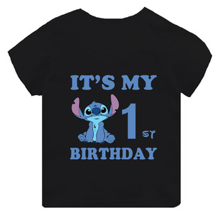 ���տ옷Lilo&Stitch ӡ����ɫͯ�b��ͯT���к�Ů�����նY��
