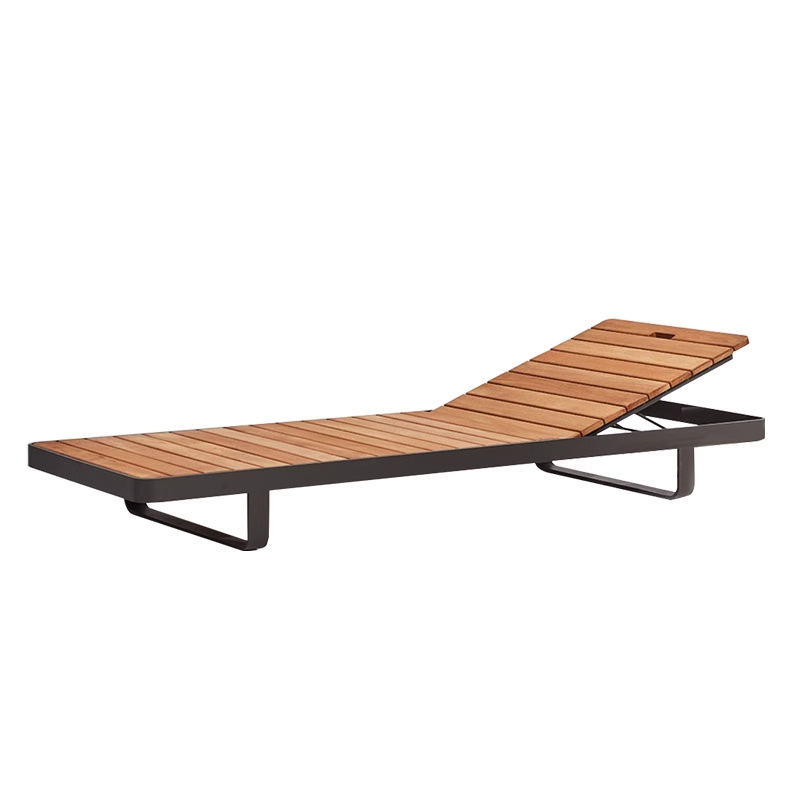 Cama moderna al aire libre madera anticorrosiva piscina sillón blanco hotel resort patio sillón de ocio al aire libre