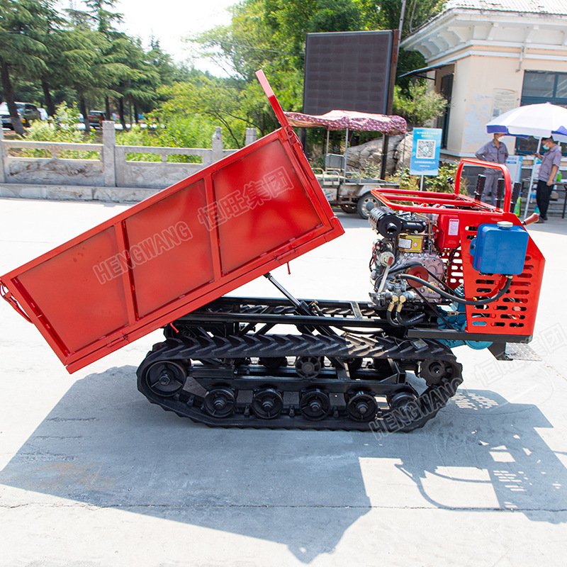 小型履带运输车2吨手扶履带式拖拉机全地形爬山虎山地果园自卸车