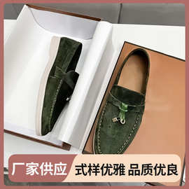 英伦风小皮鞋豆豆鞋时尚舒适平底一脚蹬懒人鞋休闲鞋厂家批发羊皮