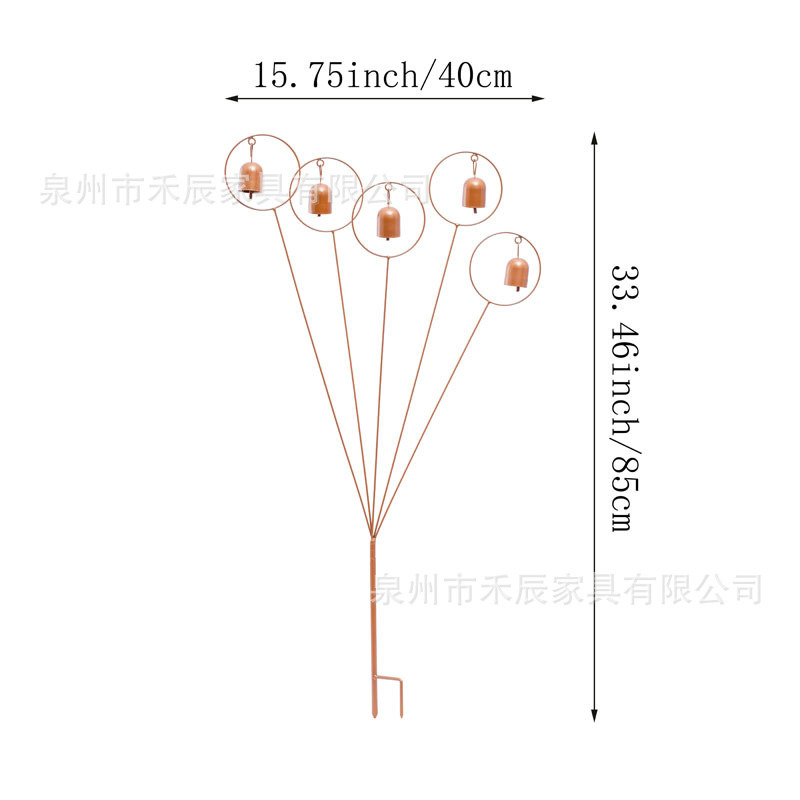 跨境室外金属植物造型装置彩绘做色铃铛地插|undefined
