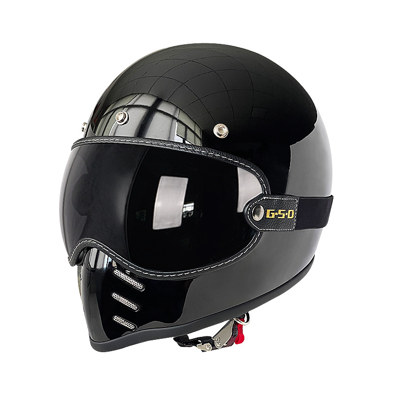 Motosiklet kaskı (dəbilqə) – Motuoche Helmet Full Face - starry-black-dark-tea-visor-m55-56