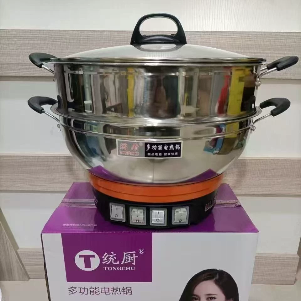 Tongchu Нержавеющая сталь электрическая плита многофункциональная электрическая пароварка большая кастрюля электрическая кастрюля горячий горшок электрический вок подарок оптом