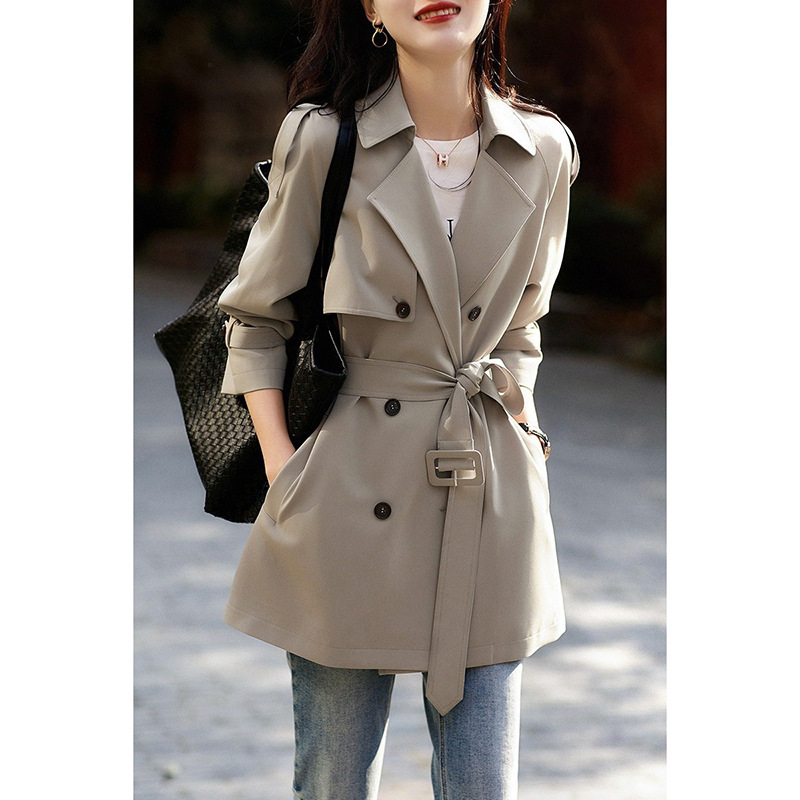 Ready-Made Clearance Deal with Elegant Suit Collar + Double-Breasted Loose/Belt Work Clothing High J Slimming Look Windbreaker Jacket Ready-Made Clearance Deal with Elegant Suit Collar + Double-Breasted Loose/Belt Work Clothing High J Slimming Look Windbreaker Jacket