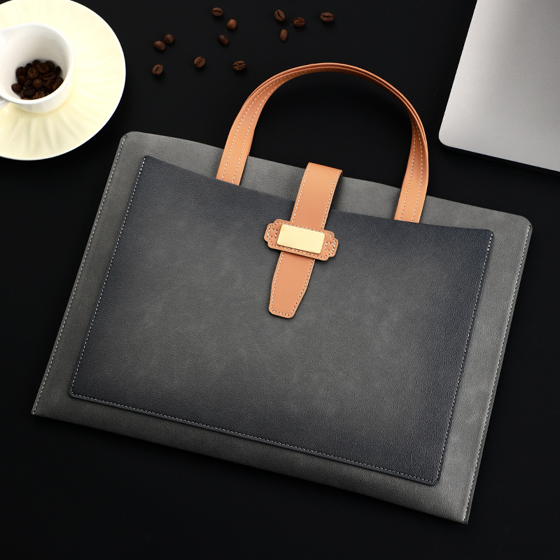 Bolsas de archivos transfronterizas a4 bolsas de archivos portátiles de cuero de negocios bolsas de archivos de contrato bolsas de archivo se pueden imprimir logotipos fijos